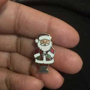 Vintage Santa Claus Enamel Brooch unisex